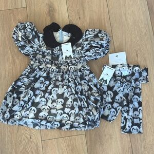 Raspberry Plum Panda Dress with pants
